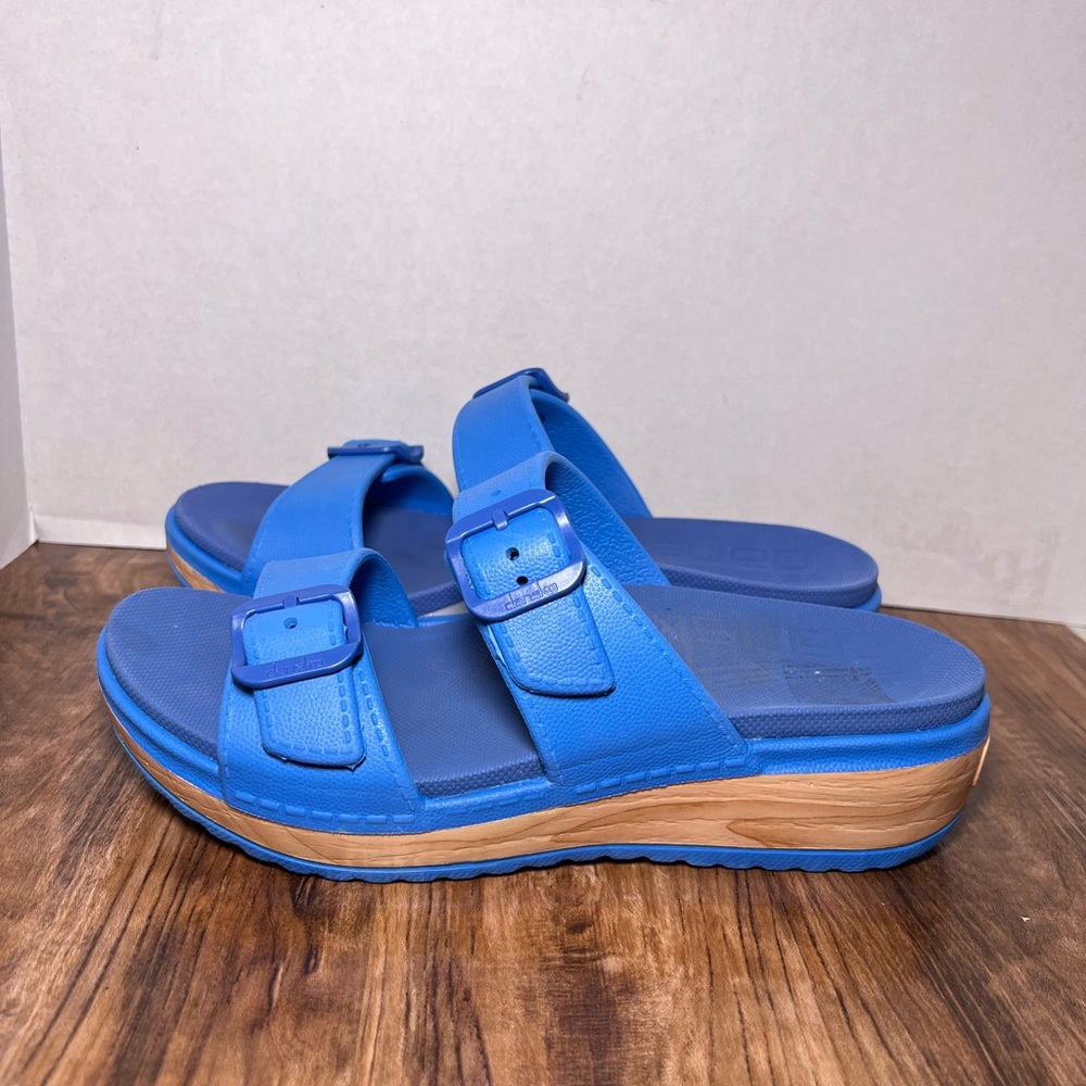 Dansko Kandi blue molded EVA double strap platform sandal women’s US 9/39